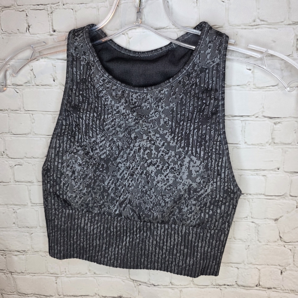 Lululemon Ebb to Train Bra Medium Support, C/D Cup - Pattern Mixing Black / Rhin